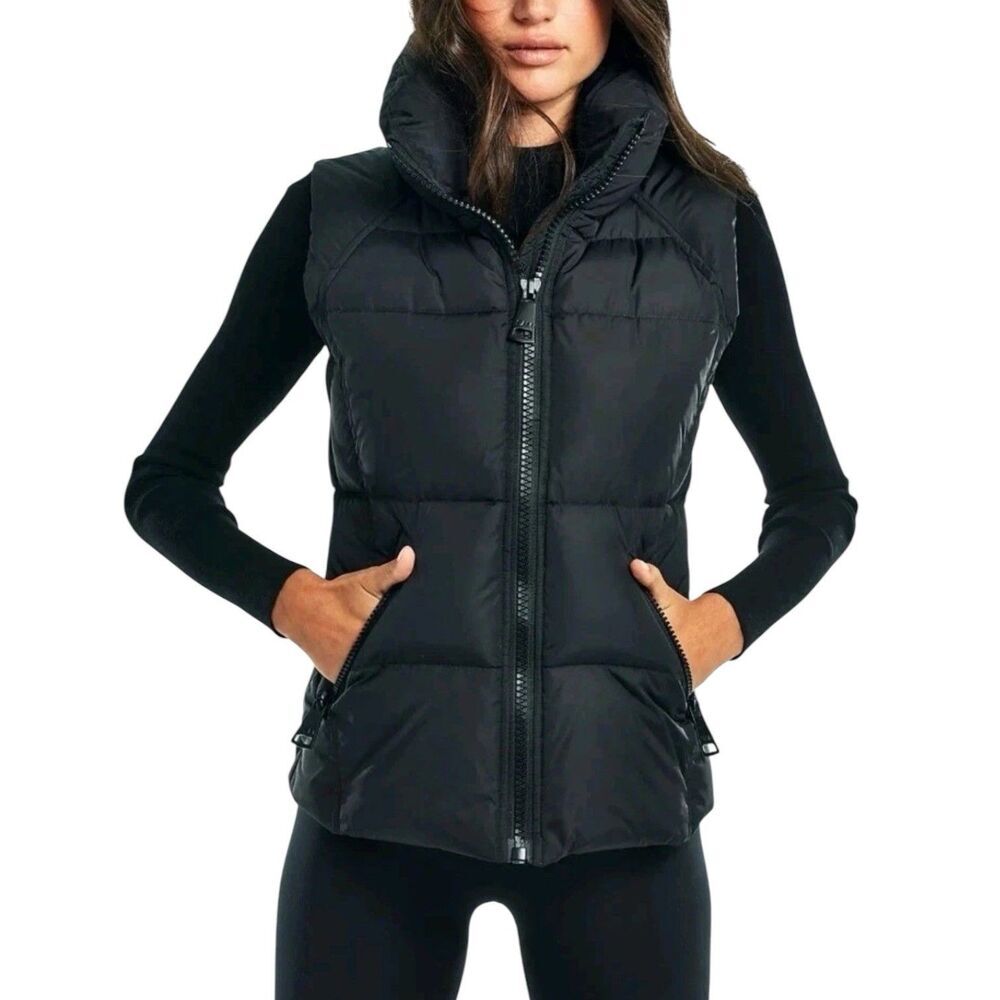 SAM. New York Freedom Black Duck Down Feather Puffer Vest Women Size Small $350